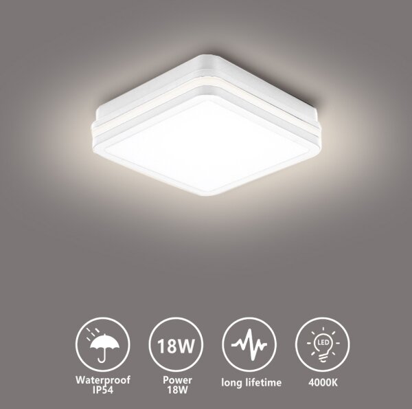 Brilagi - LED vonkajšie svietidlo BENE LED/18W/230V 22x22 cm biela IP54