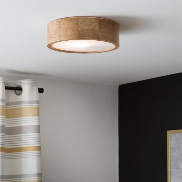 Brilagi - LED RGBW stmievateľné stropné svietidlo CARVALHO 1xE27/9W/230V Wi-Fi dub pr. 27,5