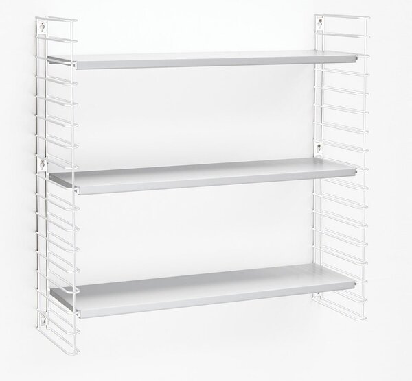 Trojposchodový regál s bielymi policami Metaltex Libro, šírka 70 cm