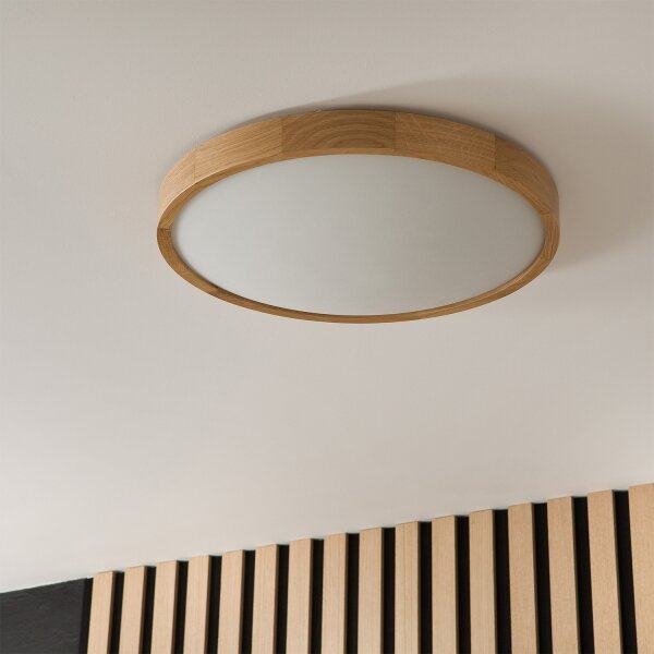 Brilagi-LED RGBW stmievateľné stropné svietidlo CARVALHO SLIM 3xE27/9W/230V Wi-Fi dub pr. 47