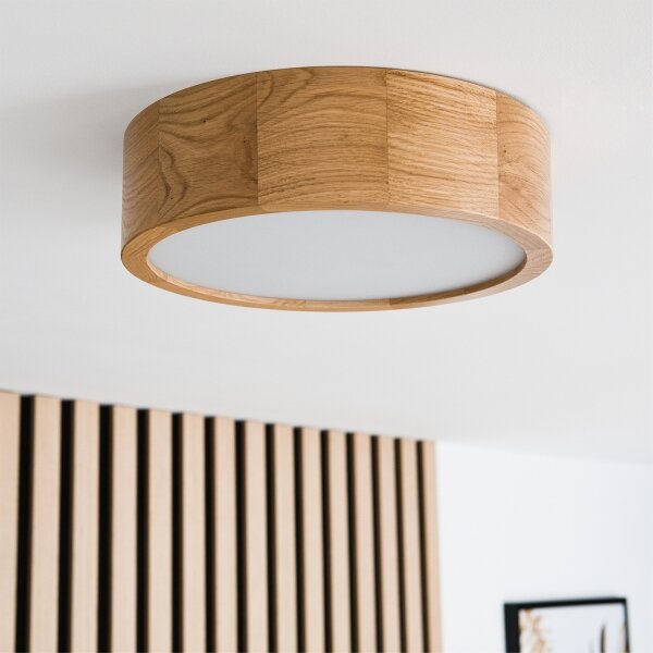 Brilagi - LED RGBW stmievateľné stropné svietidlo CARVALHO 1xE27/9W/230V Wi-Fi dub pr. 27,5