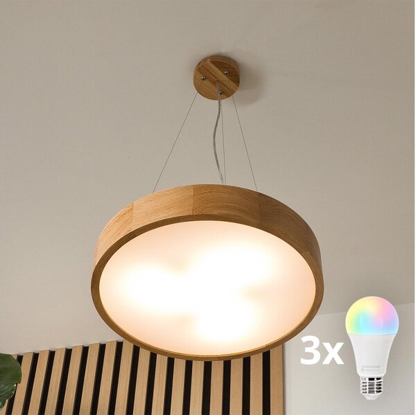 Brilagi - LED RGBW stmievateľný luster CARVALHO 3xE27/9W/230V Wi-Fi dub priemer 47,5 cm