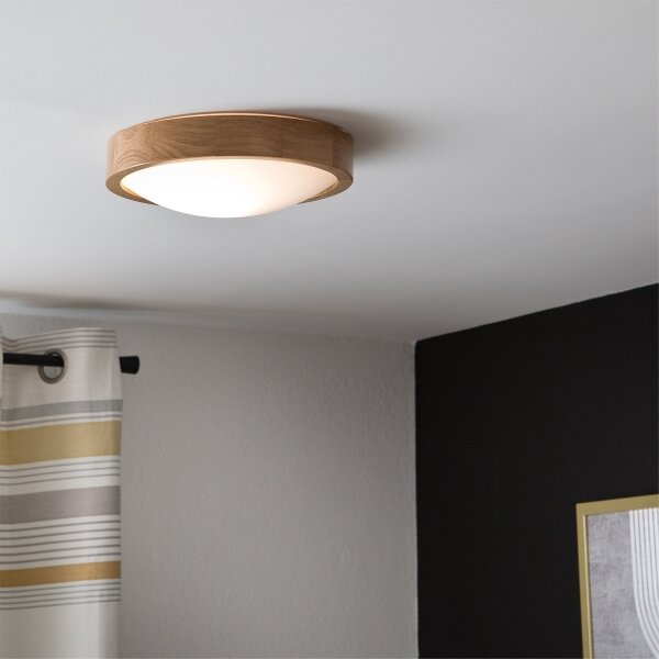 Brilagi-LED RGBW stmievateľné stropné svietidlo CARVALHO SLIM 1xE27/9W/230V Wi-Fi dub pr. 27