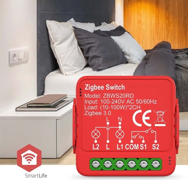 Nedis ZBWS20RD - Inteligentný spínač SmartLife 230V