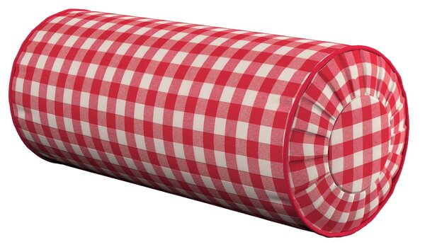 Valcový vankúš so záhybmi farba produktu červená látka vzorované