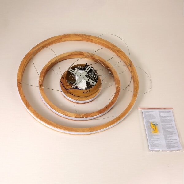 Brilagi - LED závesný drevený luster UMEA WOOD na lane LED/45W/230V, priemer 60 cm