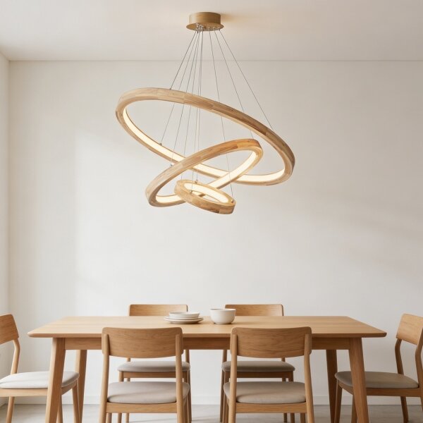 Brilagi - LED závesný luster na lane UMEA WOOD LED/45W/230V pr. 60 cm drevo