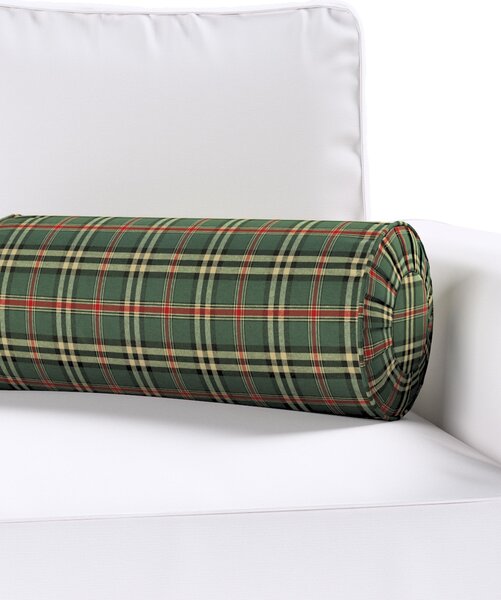 Valcový vankúš so záhybmi farba produktu zelená látka vzorované