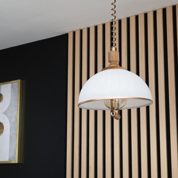 Výsuvný luster RAMONA 1xE27/60W/230V hnedá/biela/dub