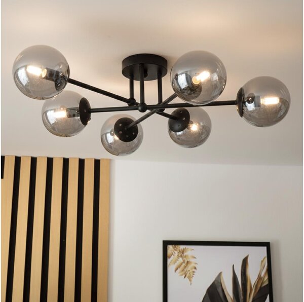 Brilagi - Prisadený luster MALIVA 6xE14/15W/230V čierna/dymová