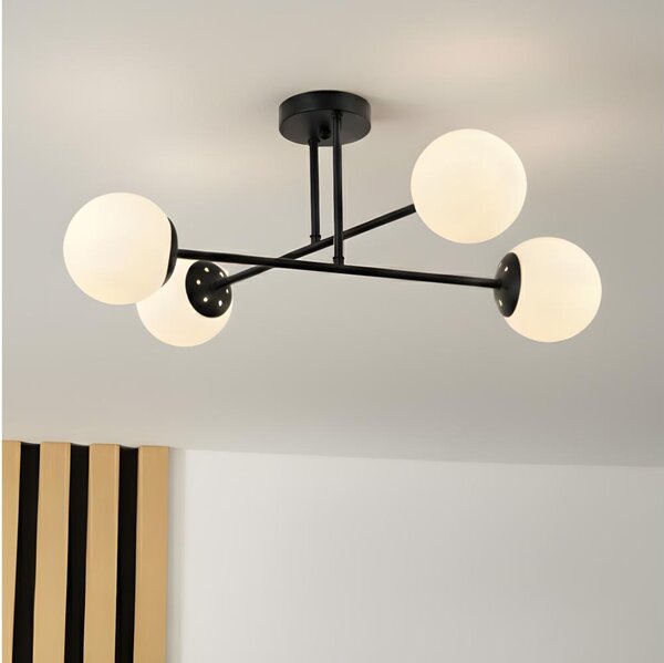 Brilagi - Prisadený luster MALIVA 4xE14/15W/230V čierna/biela