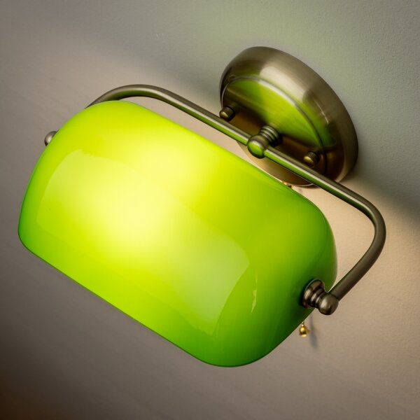 Brilagi - Nástenná lampa BANK OFFICE 1xE27/60W/230V mosadz/zelená
