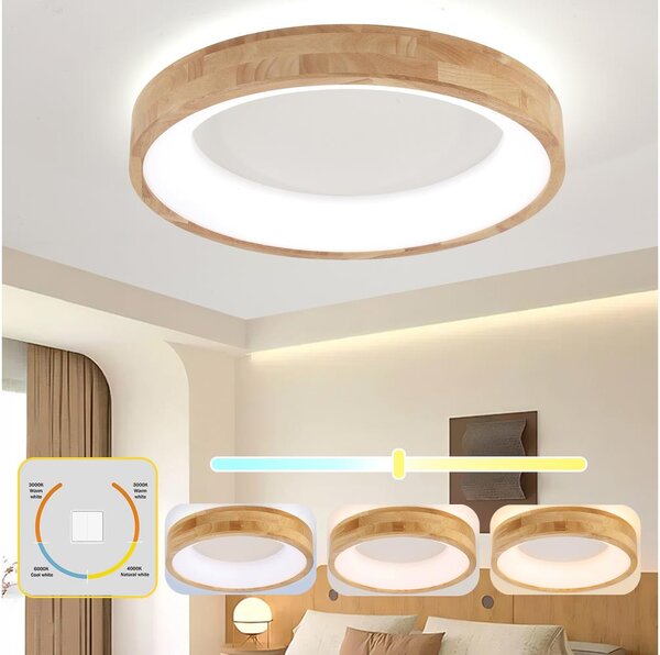Brilagi-LED Stropné svietidlo FALCON WOOD LED/40W/230V 3000/4000/6000K 60 cm drevo