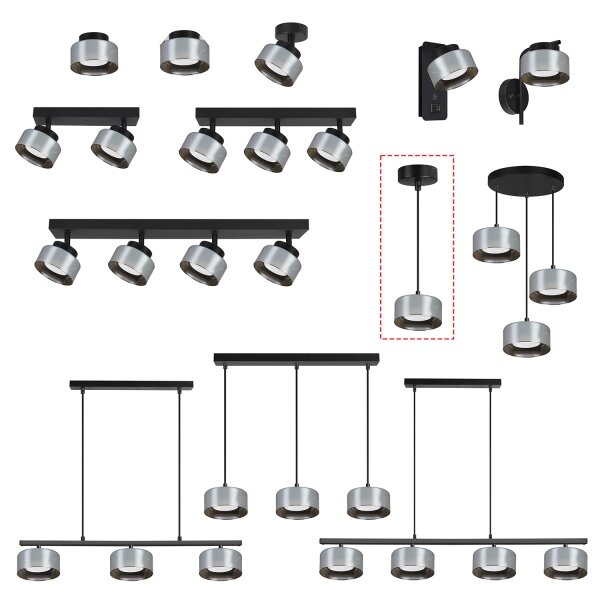 Brilagi - LED Luster na lanku AURA LUX 1xGX53/30W/230V čierna/dymová