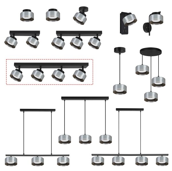 Brilagi - LED Bodové svietidlo AURA LUX 4xGX53/30W/230V čierna/dymová
