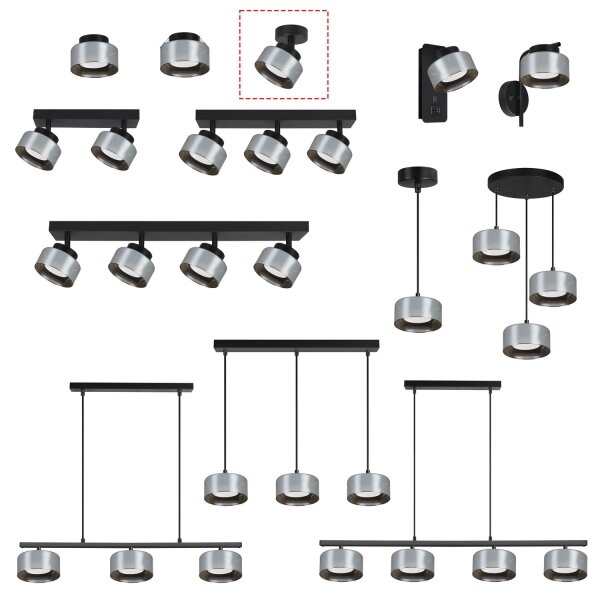 Brilagi - LED Bodové svietidlo AURA LUX 1xGX53/30W/230V pr. 13 cm čierna/dymová