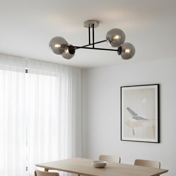 Brilagi - Prisadený luster MALIVA 4xE14/15W/230V matný chróm/dymová