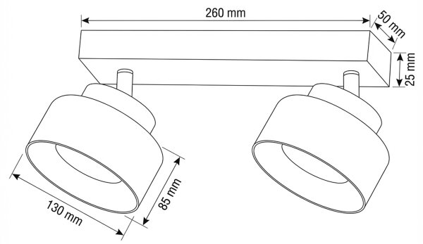 Brilagi - LED Bodové svietidlo AURA LUX 2xGX53/30W/230V čierna/dymová