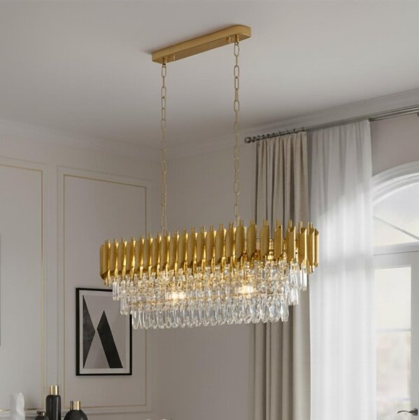 Brilagi - Luster na reťazi ECLIPSE 10xE14/10W/230V 78x28 cm zlatý
