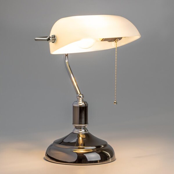 Brilagi - Stolová lampa BANK OFFICE 1xE27/60W/230V čierna/strieborná/biela