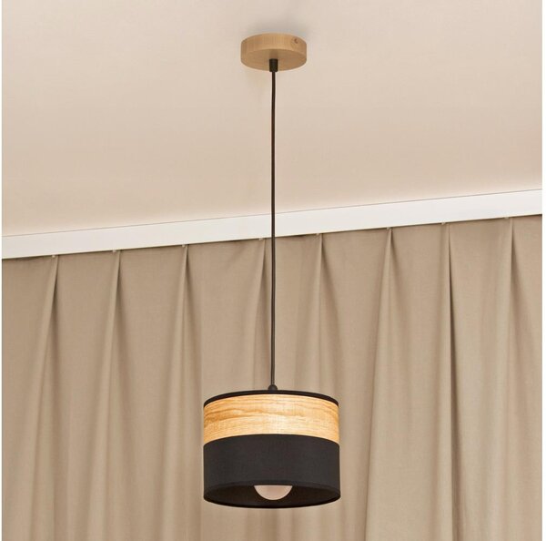 Luster na lanku ALBA 1xE27/15W/230V pr. 20 cm čierna/hnedá
