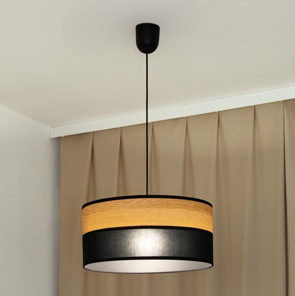 Luster na lanku ALBA 1xE27/15W/230V pr. 45 cm čierna/hnedá