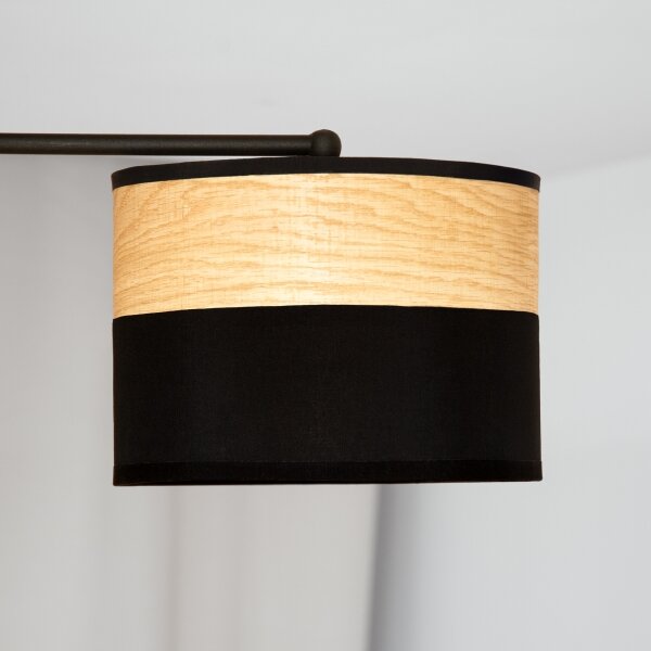 Prisadený luster ALBA 3xE27/15W/230V pr. 66 cm čierna/hnedá