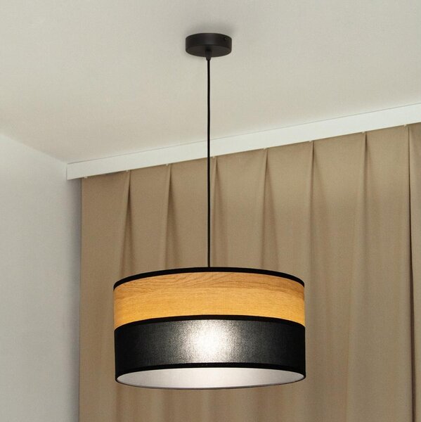 Závesný luster ALBA na lanku 1xE27/15W/230V, pr. 45 cm, čierna/hnedá