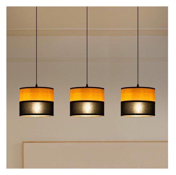 Luster na lanku ALBA 3xE27/15W/230V čierna/hnedá