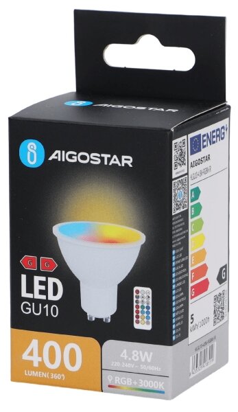 Aigostar - LED RGBW stmievateľná žiarovka GU10/4,8W/230V 3000K + diaľkový ovládač