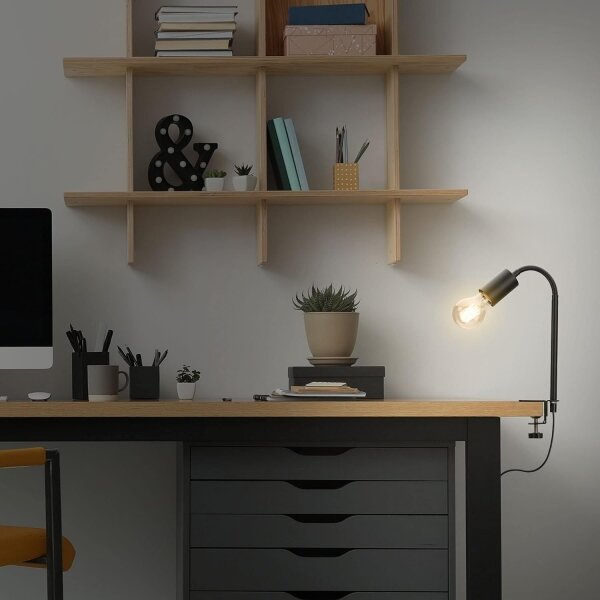 LED lampa s klipom 1xE27/4,2W/230V 2700K čierna