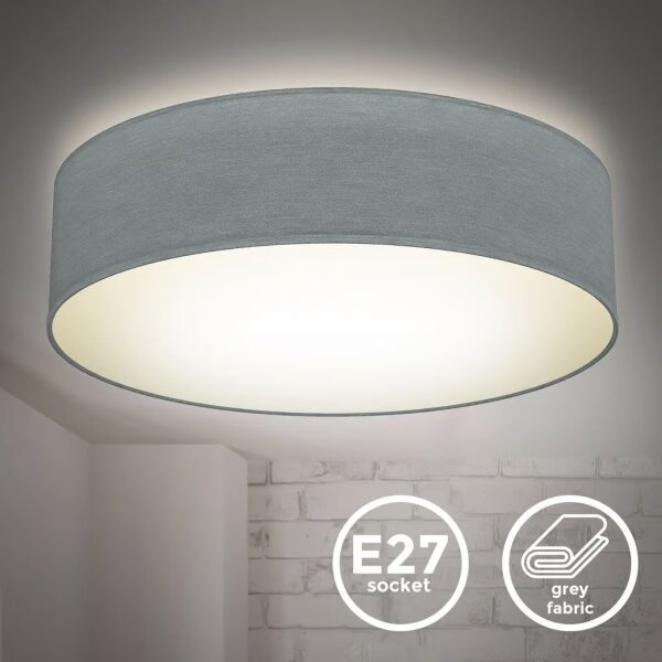 Stropné svietidlo 2xE27/40W/230V, priemer 38 cm, sivé