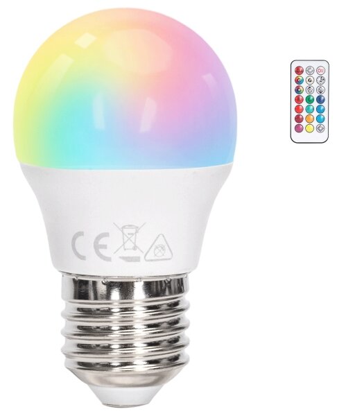 Aigostar - LED RGBW stmievateľná žiarovka G45 E27/6W/230V 3000K + diaľkové ovládanie