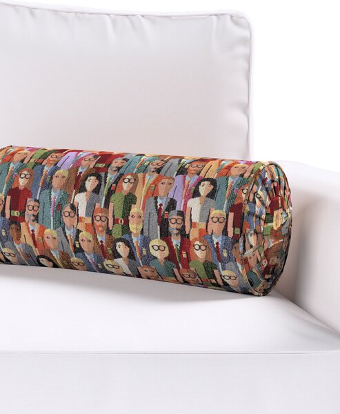 Valcový vankúš so záhybmi farba produktu viacfarebná látka zapletaná, vzorované
