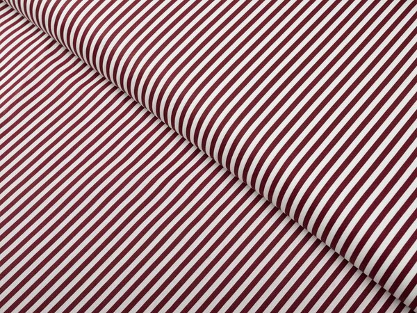 Bavlnená látka/plátno Sandra SA-363 Tmavo červeno-biele pásiky - šírka 140 cm