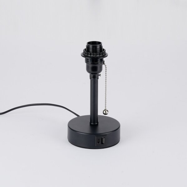 Brilagi - Stolná lampa so USB portom TABLON 1xE27/25W/230V čierna/krémová
