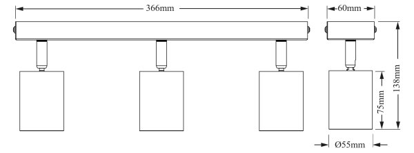 Osram - Bodové svietidlo ELEMENTAL 3xGU10/6W/230V