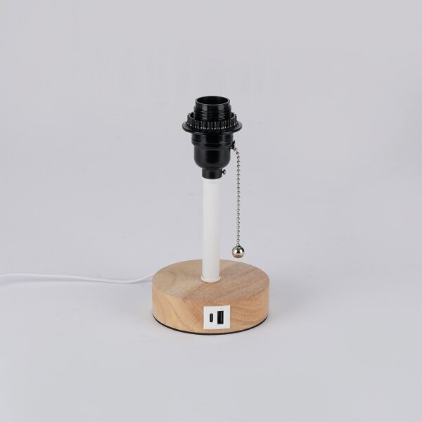 Brilagi - Stolná lampa s USB portom TABLON 1xE27/25W/230V dub/biela
