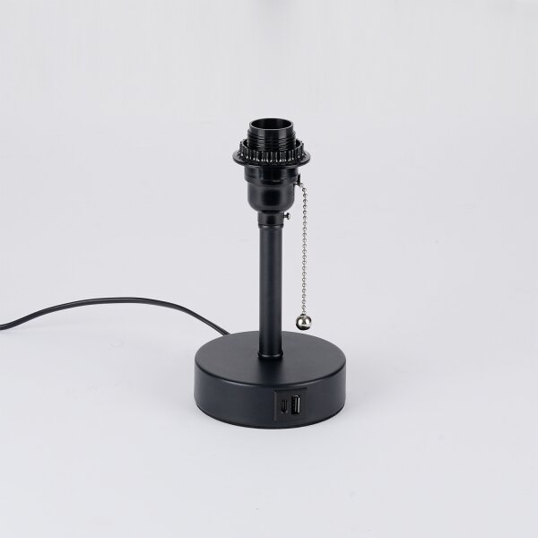 Brilagi - Stolná lampa s USB portom TABLON 1xE27/25W/230V čierna/sivá