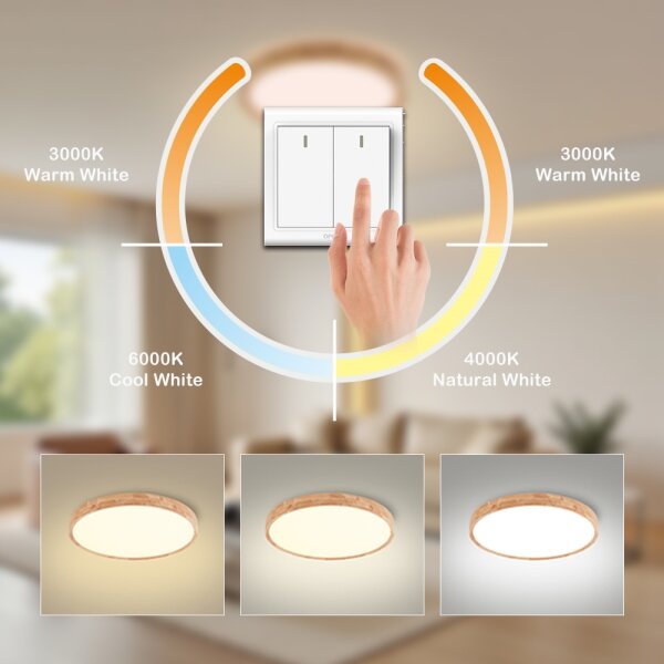 Brilagi - LED Stropné svietidlo WOODROUND LED/30W/230V 3000/4000/6000K pr. 40 cm