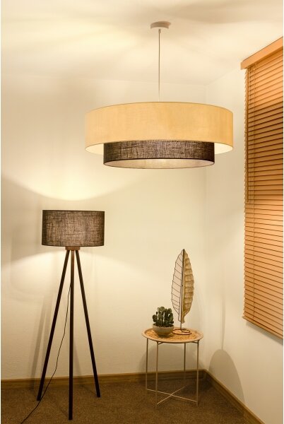 Brilagi - LED luster na lanku BOHO STYLE 3xE27/15W/230V pr. 80 cm krémová/hnedá