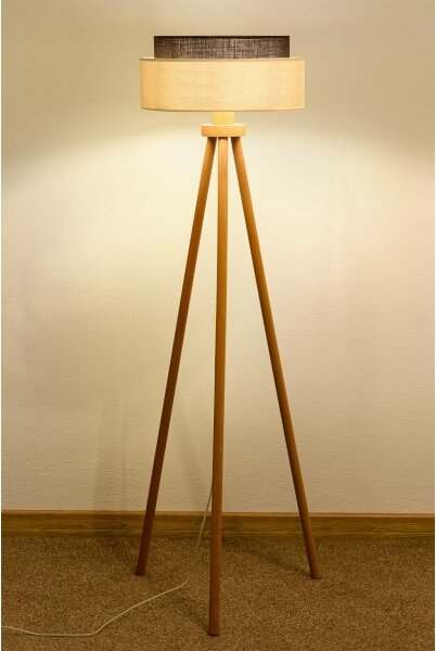 Brilagi - LED stojacia lampa BOHO STYLE 1xE27/15W/230V krémová/hnedá