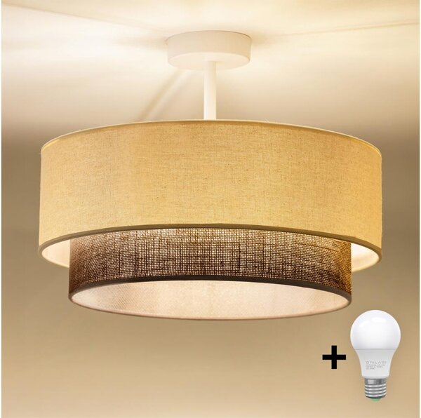 Brilagi - LED prisadený luster BOHO STYLE 1xE27/15W/230V priemer 40 cm krémová/hnedá