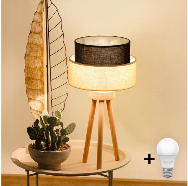 Brilagi - LED stolná lampa BOHO STYLE 1xE27/15W/230V krémová/hnedá