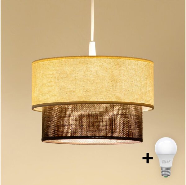 Brilagi - LED luster na lanku BOHO ŠTÝL 1xE27/15W/230V priemer 25 cm krémová/hnedá