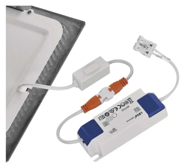 LED podhľadové svietidlo NEXXO LED/18W/230V 3000/3500/4000K strieborné 22,5x22,5 cm