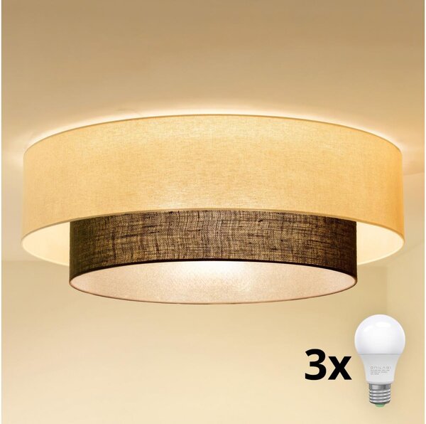 Brilagi - LED Stropné svietidlo BOHO STYLE 3xE27/15W/230V pr. 80 cm krémová/hnedá