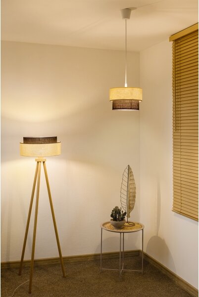 Brilagi - LED luster na lanku BOHO ŠTÝL 1xE27/15W/230V priemer 25 cm krémová/hnedá