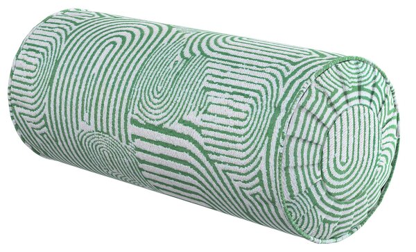 Valcový vankúš so záhybmi farba produktu zelená látka zapletaná, vzorované