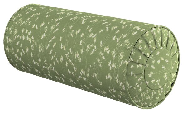 Valcový vankúš so záhybmi farba produktu zelená látka vzorované